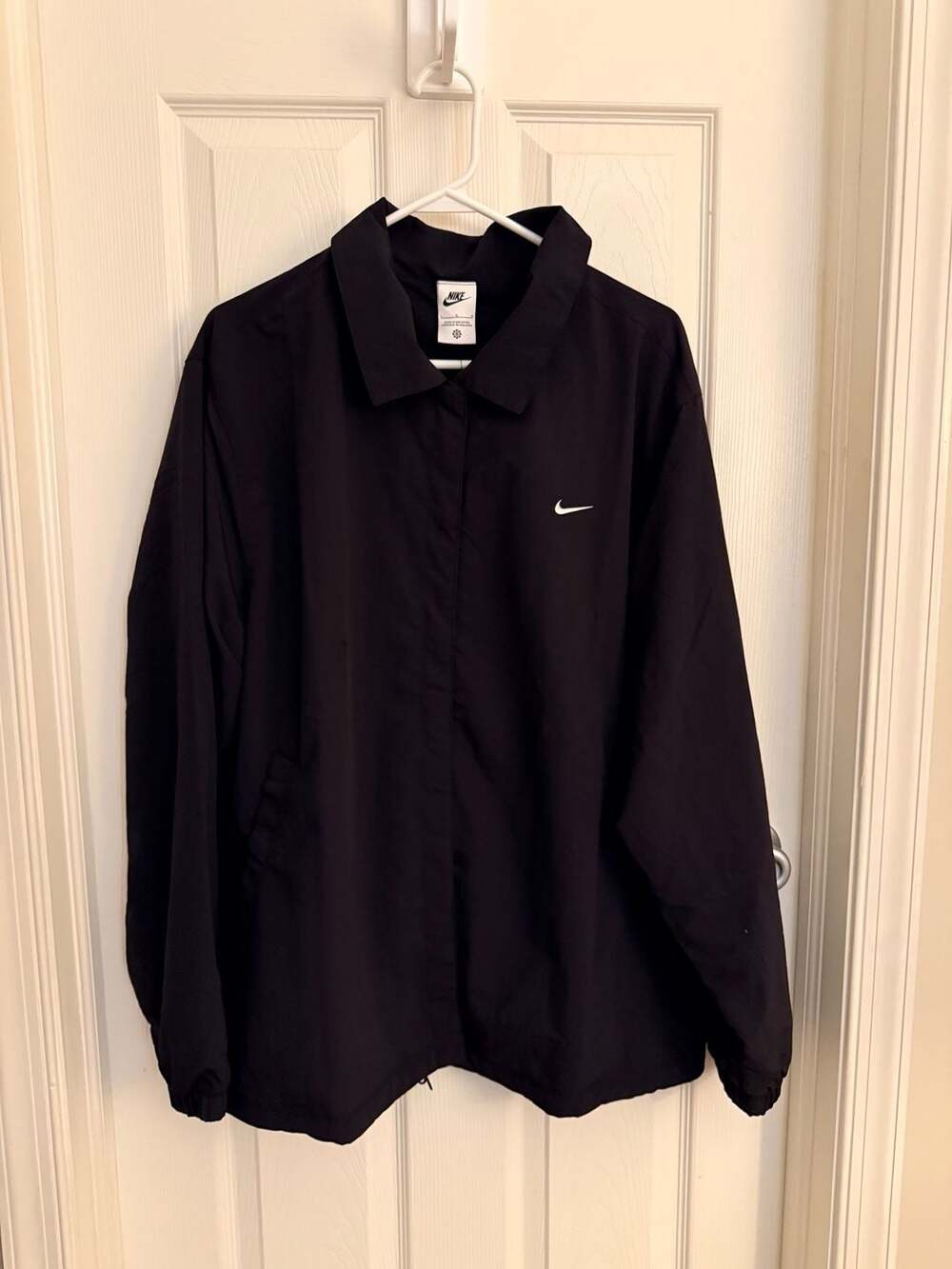 Nike Sportswear Women's Oversized Coaches Jacket Black FV7560-010 Size L
